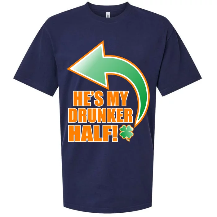 He's My Drunker Half Funny St. Patrick's Day Drinking Sueded Cloud Jersey T-Shirt