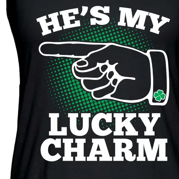 He's My Lucky Charm St Patrick's Day Matching Couples Ladies Essential Flowy Tank