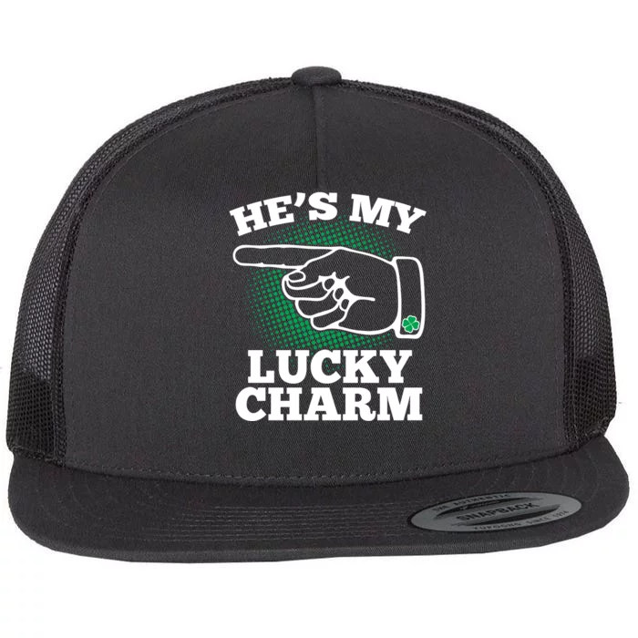 He's My Lucky Charm St Patrick's Day Matching Couples Flat Bill Trucker Hat