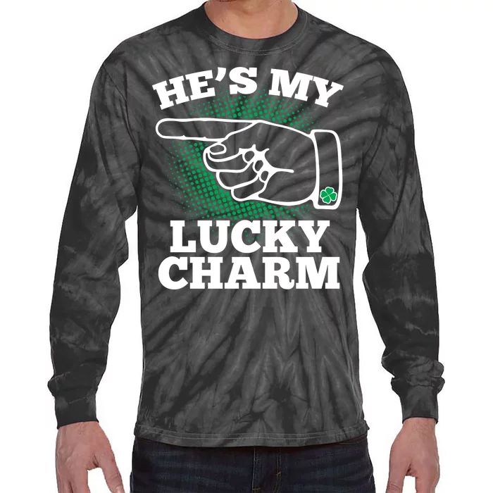 He's My Lucky Charm St Patrick's Day Matching Couples Tie-Dye Long Sleeve Shirt