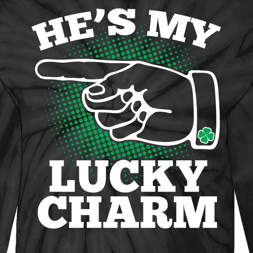 He's My Lucky Charm St Patrick's Day Matching Couples Tie-Dye Long Sleeve Shirt