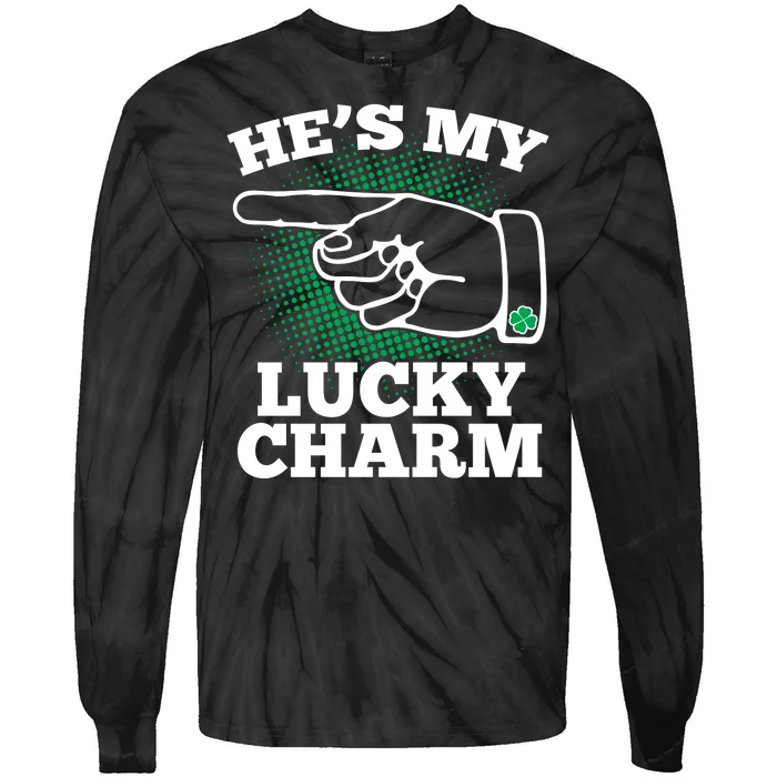 He's My Lucky Charm St Patrick's Day Matching Couples Tie-Dye Long Sleeve Shirt