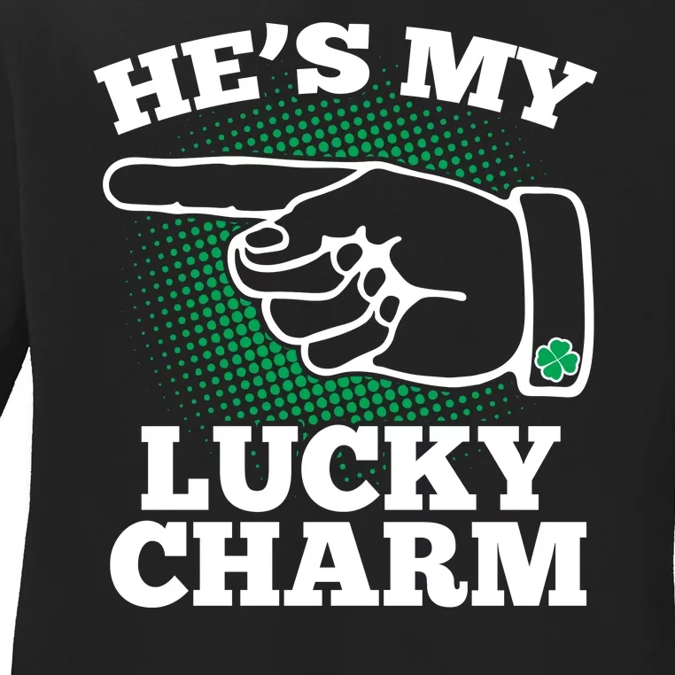 He's My Lucky Charm St Patrick's Day Matching Couples Ladies Long Sleeve Shirt