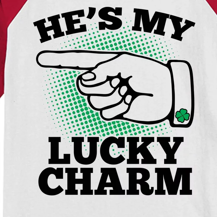 He's My Lucky Charm St Patrick's Day Matching Couples Kids Colorblock Raglan Jersey