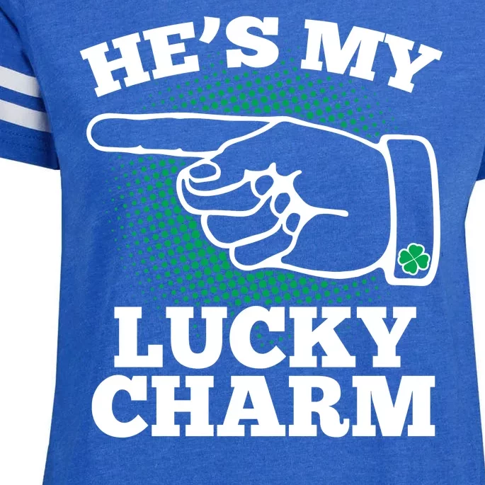 He's My Lucky Charm St Patrick's Day Matching Couples Enza Ladies Jersey Football T-Shirt