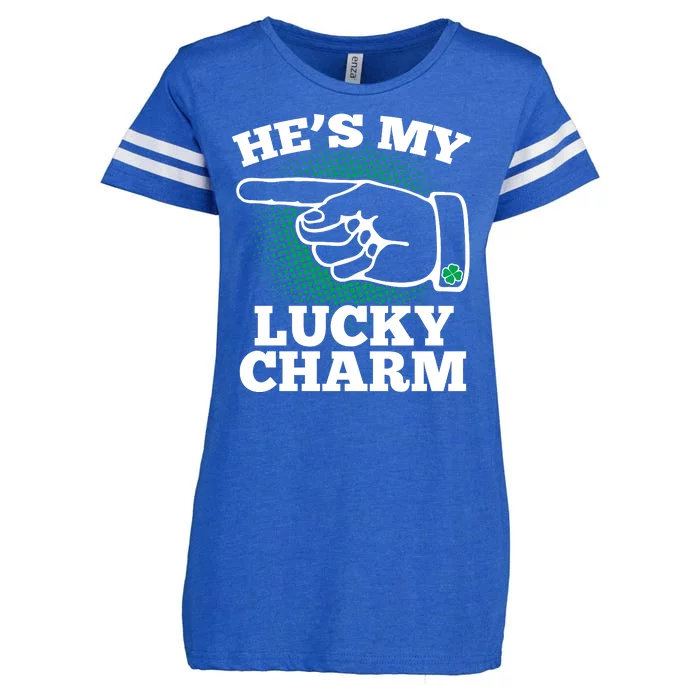 He's My Lucky Charm St Patrick's Day Matching Couples Enza Ladies Jersey Football T-Shirt