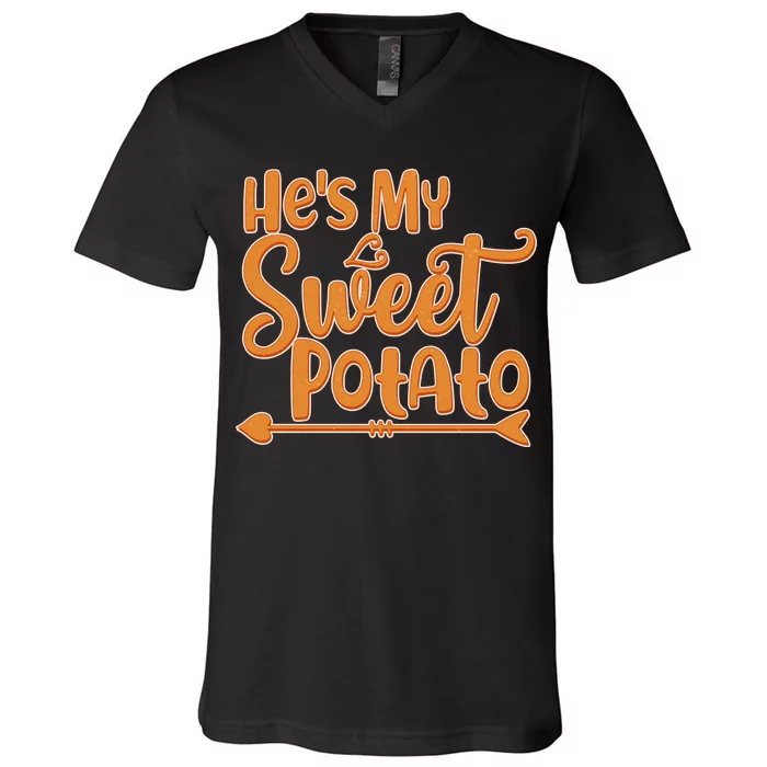 He's My Sweet Potato V-Neck T-Shirt