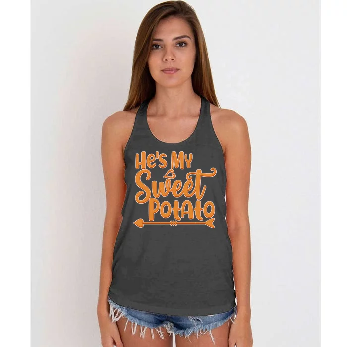 He's My Sweet Potato Women's Knotted Racerback Tank