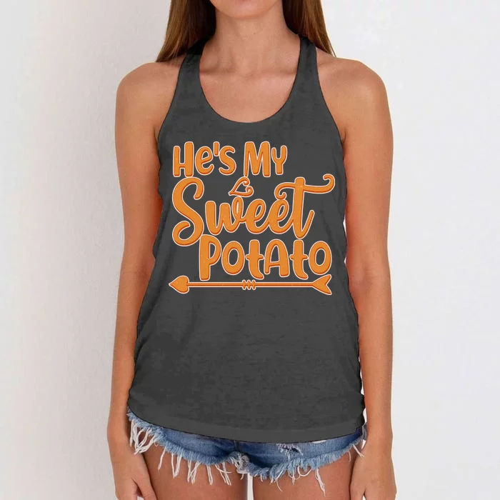 He's My Sweet Potato Women's Knotted Racerback Tank