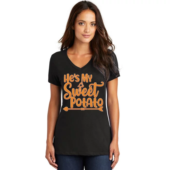 He's My Sweet Potato Women's V-Neck T-Shirt