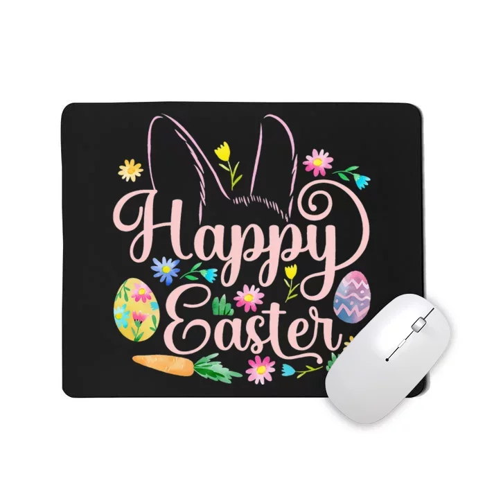 Happy Easter Sayings Egg Bunny Mousepad