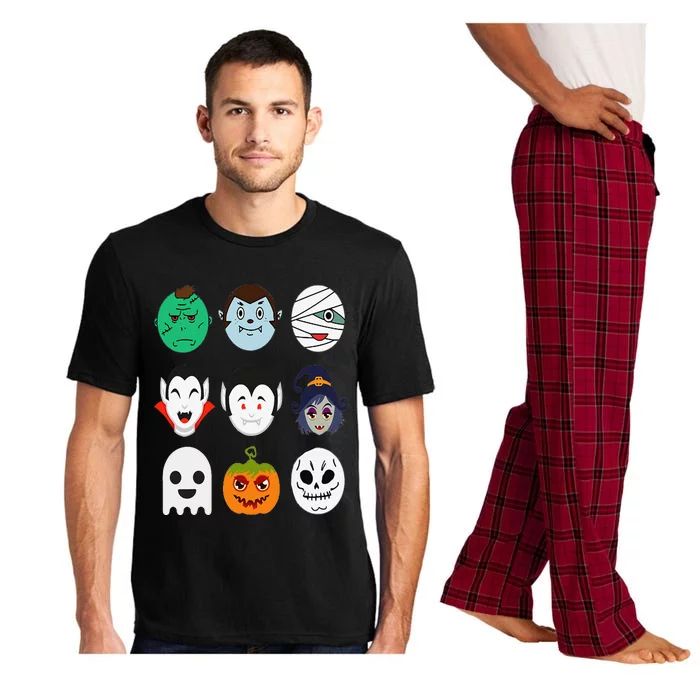 Halloween Emoticon Scary Spooky Gift Costume Pajama Set