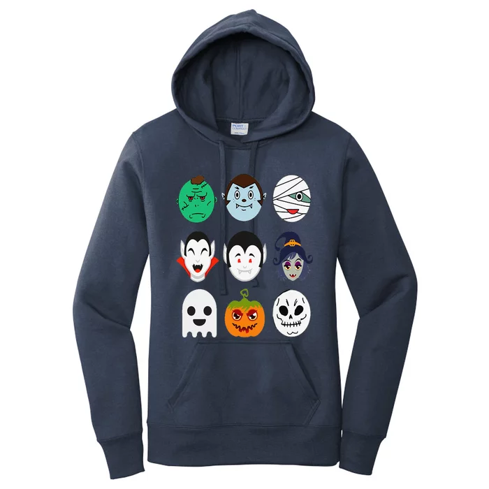 Halloween Emoticon Scary Spooky Gift Costume Women's Pullover Hoodie