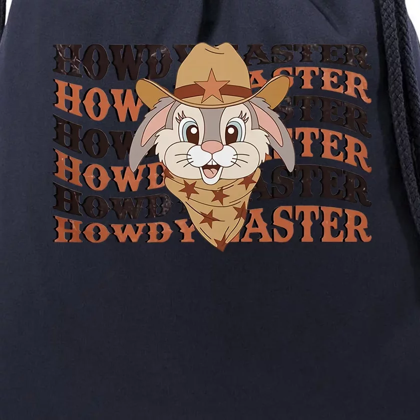 Howdy Easter Some Bunny Loves You Retro Easter Bunny Cowboy Hunny Drawstring Bag