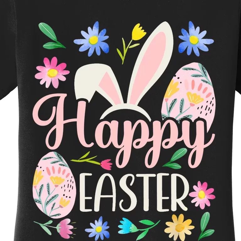 Happy Easter Sayings Egg Bunny Women's T-Shirt