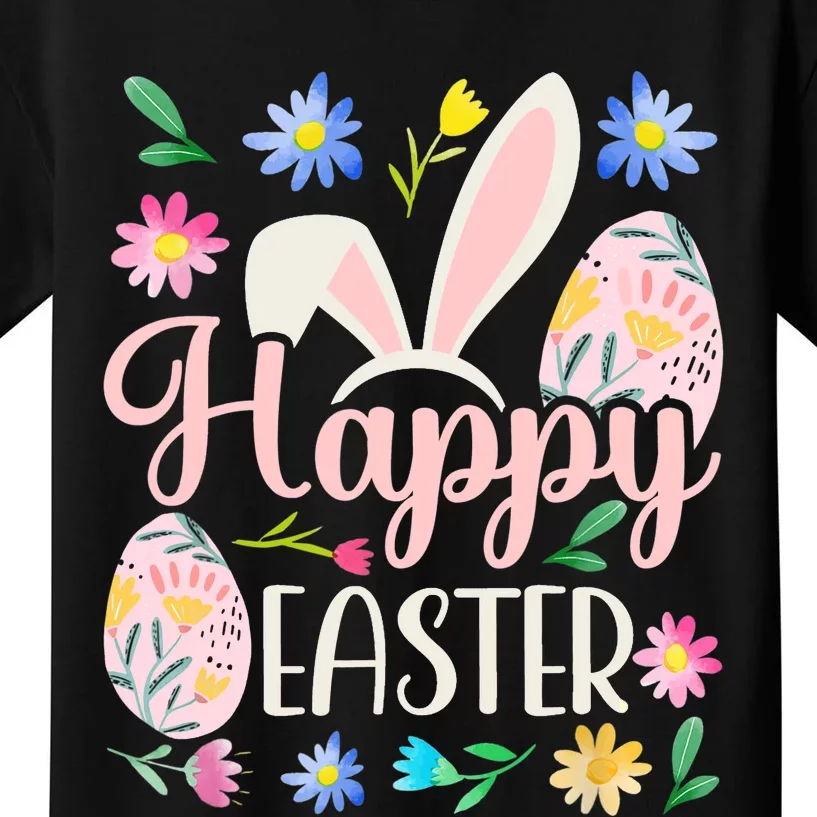 Happy Easter Sayings Egg Bunny Kids T-Shirt