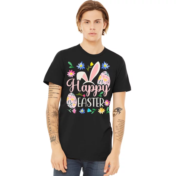 Happy Easter Sayings Egg Bunny Premium T-Shirt