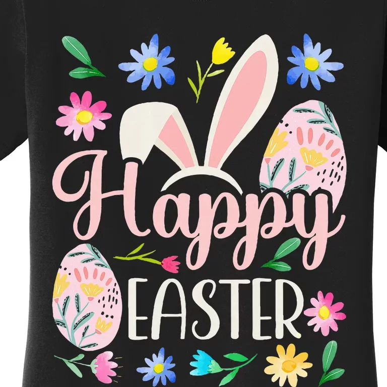 Happy Easter Sayings Egg Bunny Women's T-Shirt