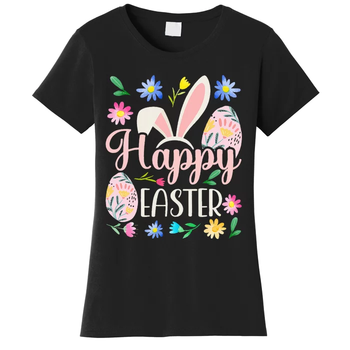 Happy Easter Sayings Egg Bunny Women's T-Shirt