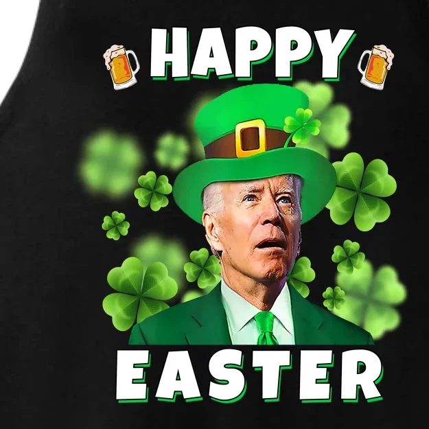 Happy Easter St Patrick's Day Confused Joe Biden Funny Ladies Tri-Blend Wicking Tank