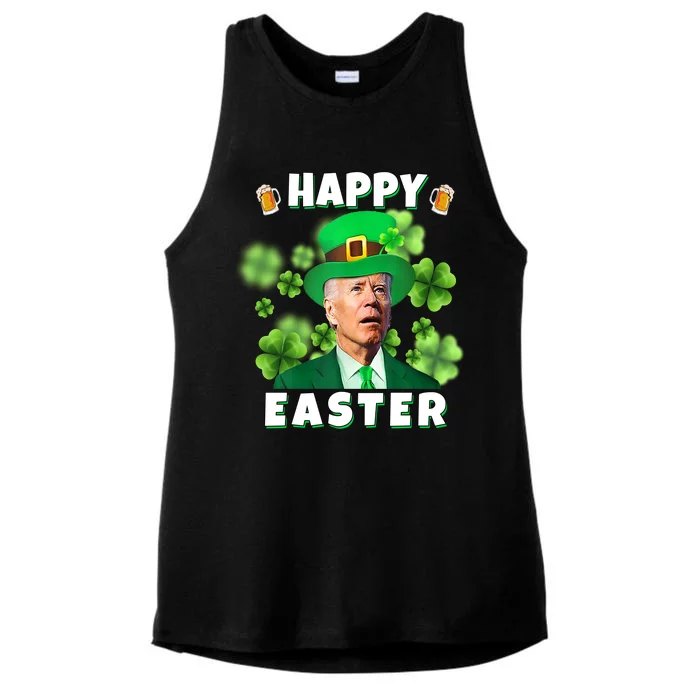 Happy Easter St Patrick's Day Confused Joe Biden Funny Ladies Tri-Blend Wicking Tank