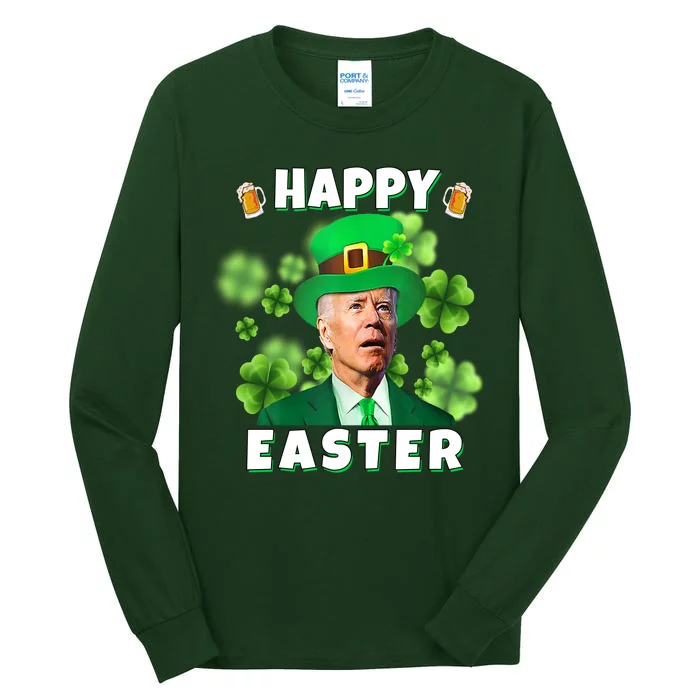 Happy Easter St Patrick's Day Confused Joe Biden Funny Tall Long Sleeve T-Shirt