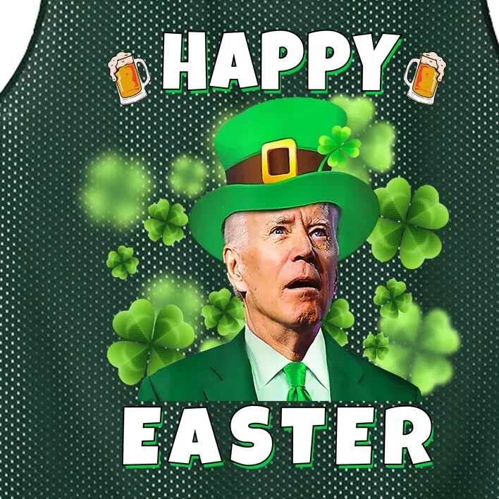 Happy Easter St Patrick's Day Confused Joe Biden Funny Mesh Reversible Basketball Jersey Tank