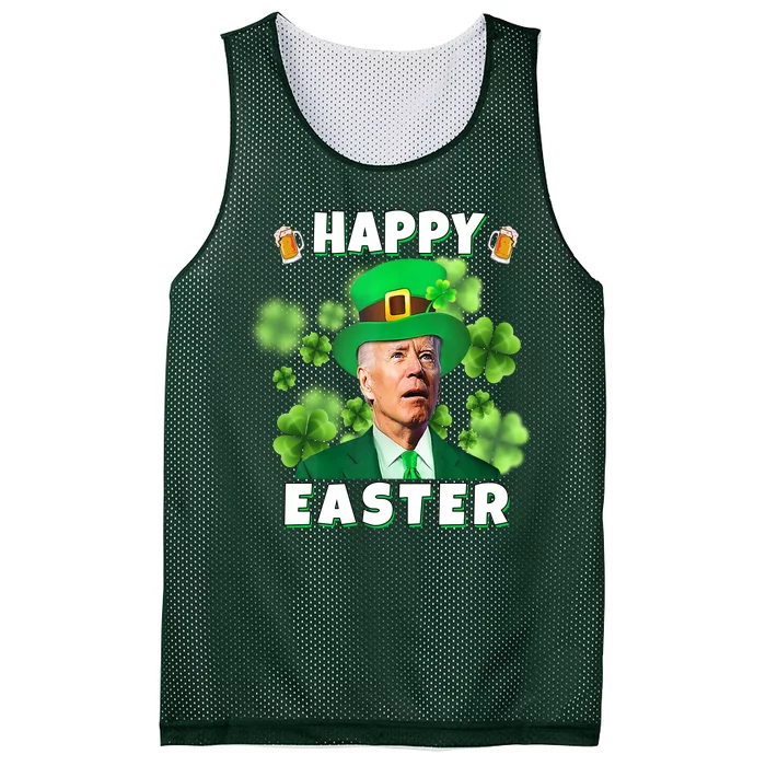 Happy Easter St Patrick's Day Confused Joe Biden Funny Mesh Reversible Basketball Jersey Tank