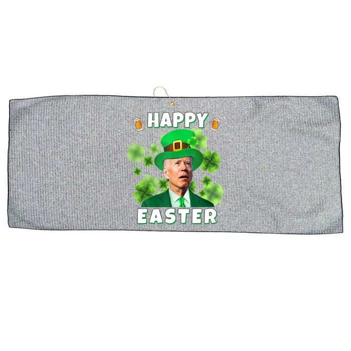 Happy Easter St Patrick's Day Confused Joe Biden Funny Large Microfiber Waffle Golf Towel