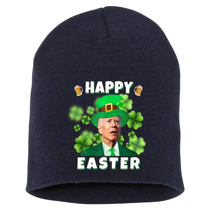 Happy Easter St Patrick's Day Confused Joe Biden Funny Short Acrylic Beanie