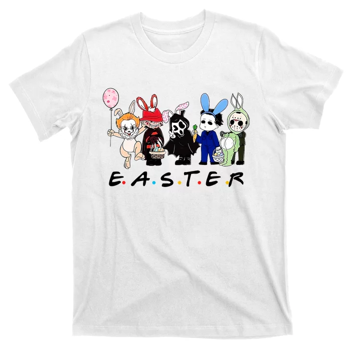 Happy Easter Scary Horror Easter Movie Bunny Hunting Eggs T-Shirt