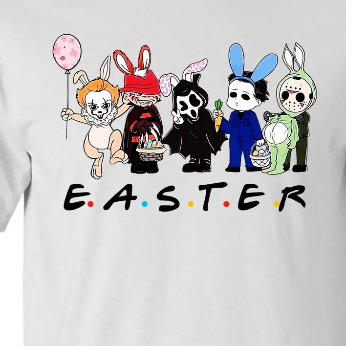 Happy Easter Scary Horror Easter Movie Bunny Hunting Eggs Tall T-Shirt