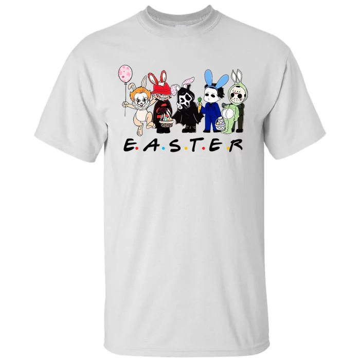 Happy Easter Scary Horror Easter Movie Bunny Hunting Eggs Tall T-Shirt