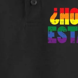 Homo Estas Spanish Mexican Funny Pride Ally Month Dry Zone Grid Performance Polo