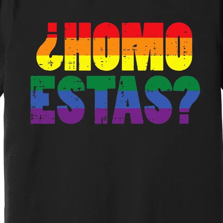 Homo Estas Spanish Mexican Funny Pride Ally Month Premium T-Shirt