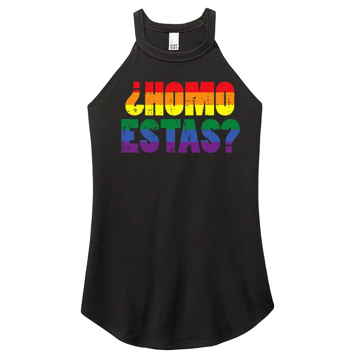 Homo Estas Spanish Mexican Funny Pride Ally Month Women’s Perfect Tri Rocker Tank