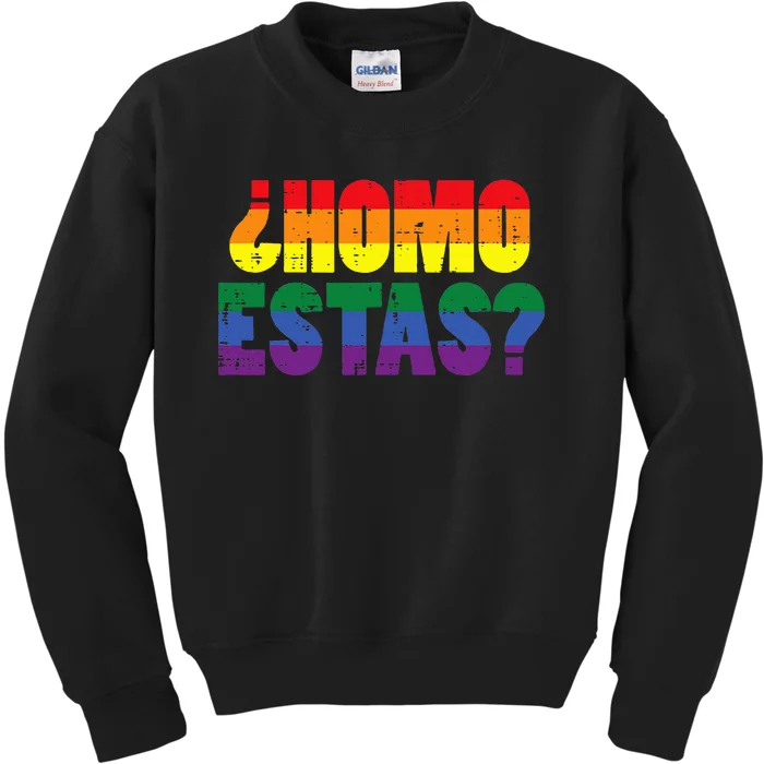 Homo Estas Spanish Mexican Funny Pride Ally Month Kids Sweatshirt