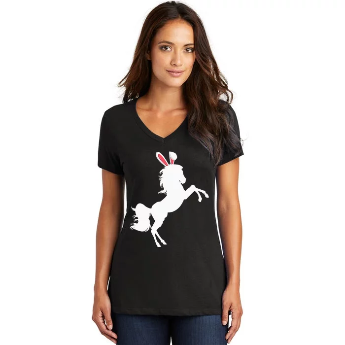 Horse Easter Stallion For  Teens Women's V-Neck T-Shirt