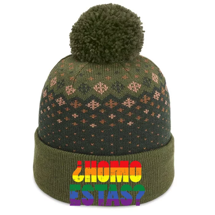 Homo Estas Spanish Mexican Funny Pride Ally Lgbt Month The Baniff Cuffed Pom Beanie