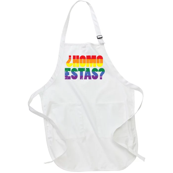 Homo Estas Spanish Mexican Funny Pride Ally Month Full-Length Apron With Pocket