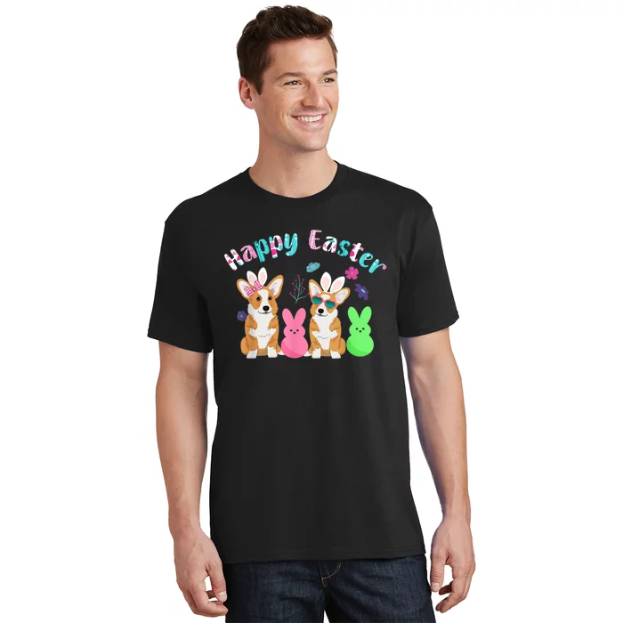 Happy Easter Shirt Funny Bunny Corgi Dog Easter T-Shirt