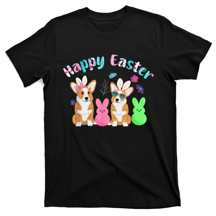 Happy Easter Shirt Funny Bunny Corgi Dog Easter T-Shirt