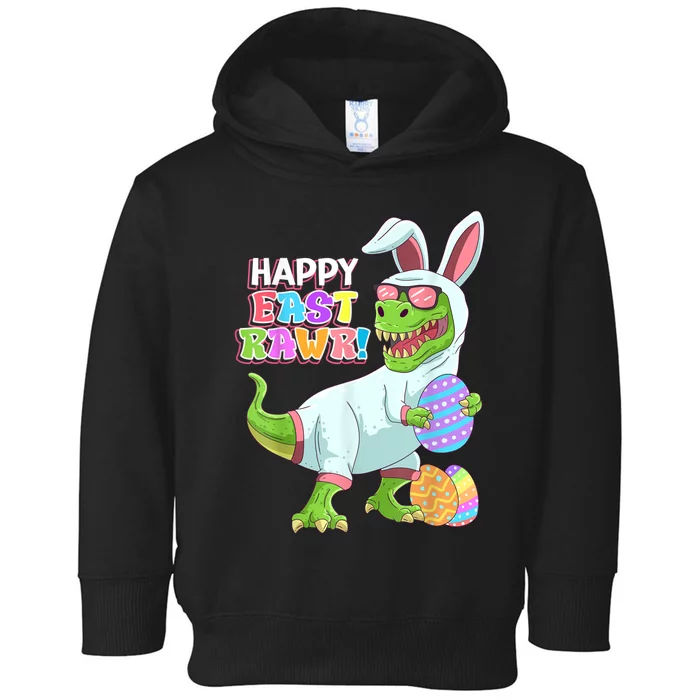 Happy Eastrawr T Rex Easter Bunny Dinosaur Eggs Boys Kids Toddler Hoodie