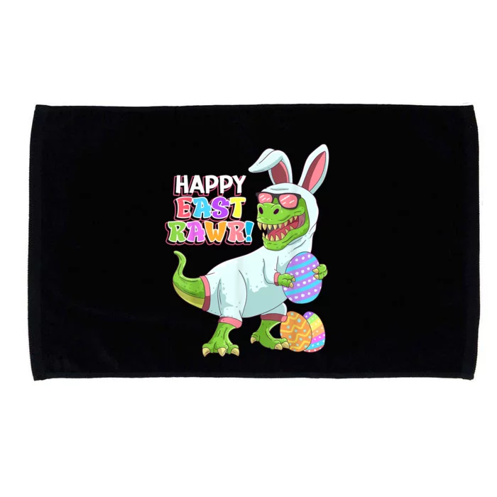 Happy Eastrawr T Rex Easter Bunny Dinosaur Eggs Boys Kids Microfiber Hand Towel