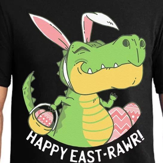 Happy EastRawr T Rex Dinosaur Egg Easter Bunny Pajama Set