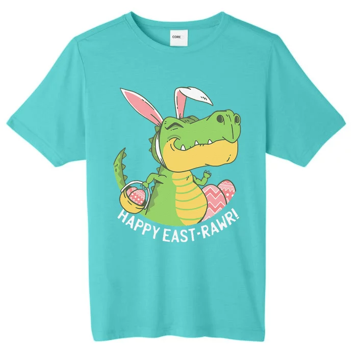 Happy EastRawr T Rex Dinosaur Egg Easter Bunny ChromaSoft Performance T-Shirt