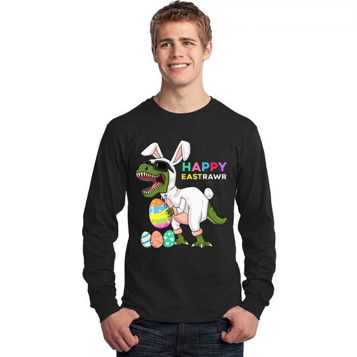 Happy Eastrawr T Rex Easter Bunny Dinosaur Eggs Tall Long Sleeve T-Shirt