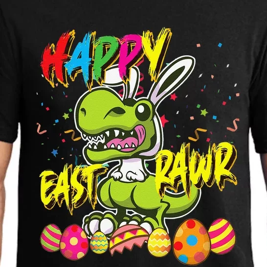 Happy Eastrawr TRex Easter Dinosaur Egg Bunny Dino Pajama Set