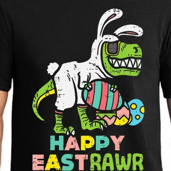 Happy Eastrawr Trex Easter Bunny Egg Funny Dinosaur Pajama Set