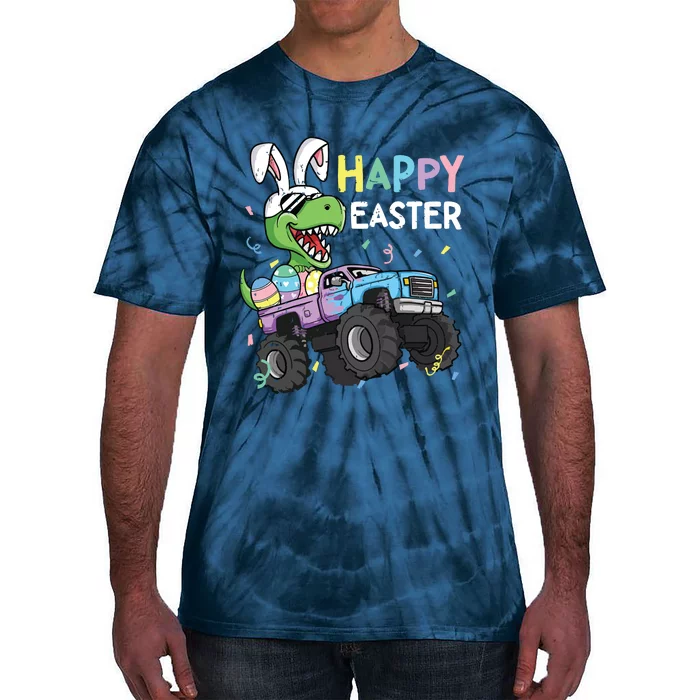 Happy Easter Trex Bunny Monster Truck Rabbit Ears Tie-Dye T-Shirt